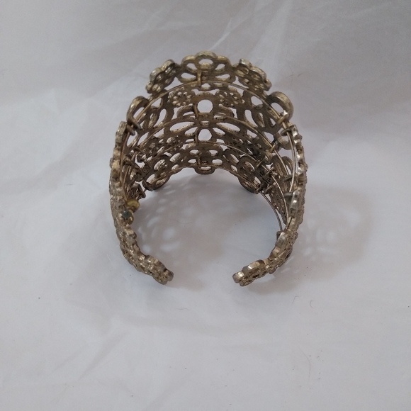 Vintage Filigree Bracelet Victorian Edwardian Art Deco Fashion Jewelry Gothic - Picture 7 of 14